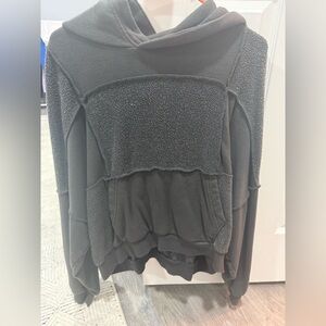 Aerie Black Textured Hoodie